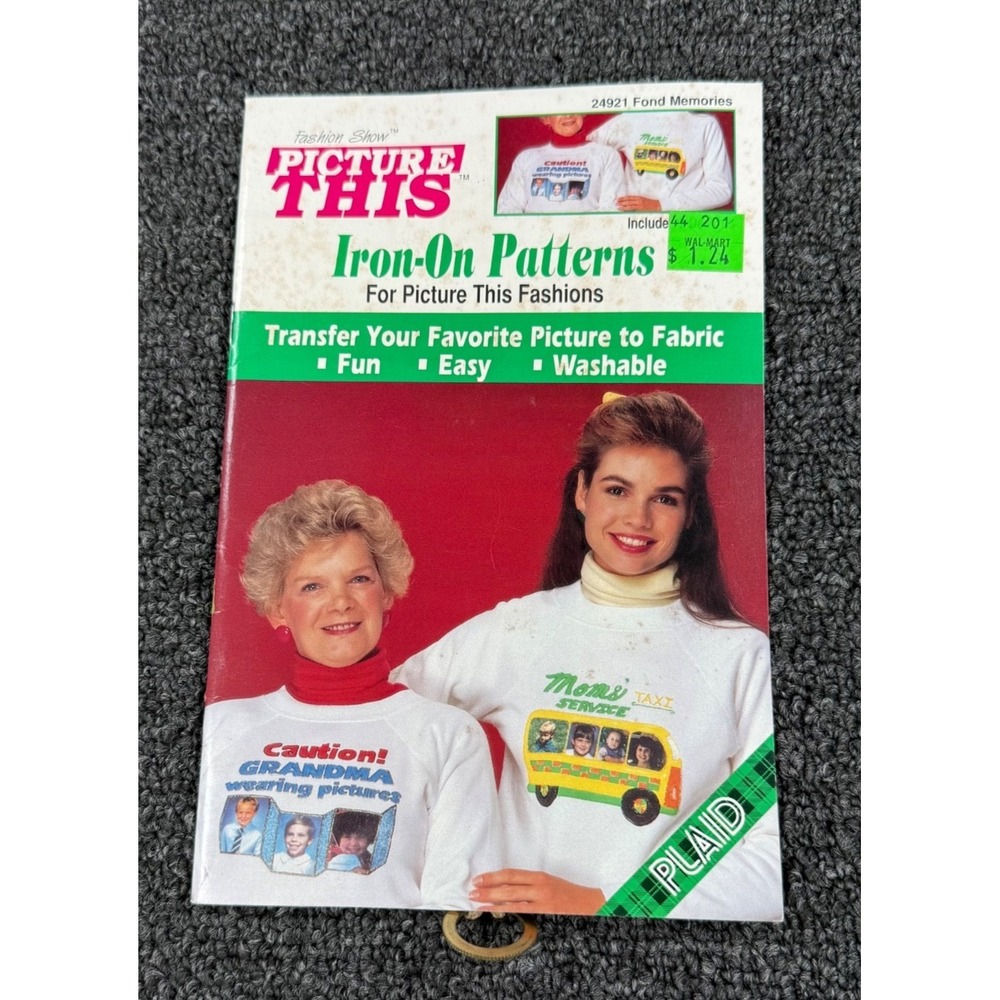 Vintage Plaid Picture This Iron-On Transfer‎ Patterns 24921 Grandma Mom